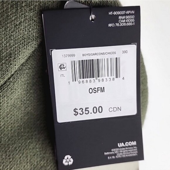 Under Armour Youth Halftime Reversible Beanie Knit Toque Marine Green - Picture 9 of 11